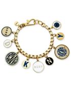 Dkny Gold-tone Multi-charm Logo Bracelet