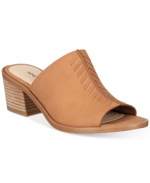 Nine West Rahina Stitched Block-heel Mules Women's Shoes