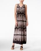 Style & Co Petite Printed V-neck Maxi Dress, Only At Macy's
