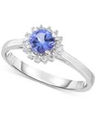 Tanzanite (1/2 Ct. T.w.) & Diamond (1/10 Ct. T.w.) Ring In 14k White Gold