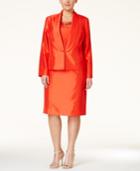 Kasper Plus Size Evening Jacket & Beaded Sheath Dress Suit