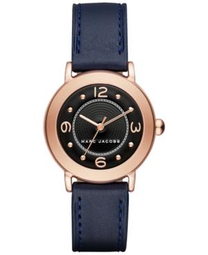 Marc Jacobs Women's Riley Navy Leather Strap Watch 28mm