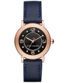 Marc Jacobs Women's Riley Navy Leather Strap Watch 28mm