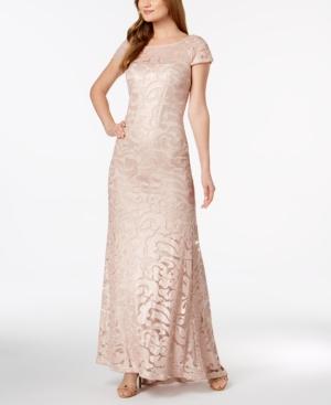 Calvin Klein V-back Sequined Printed Dress