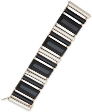 Dkny Gold-tone Black Stone Flex Bracelet, Created For Macy's