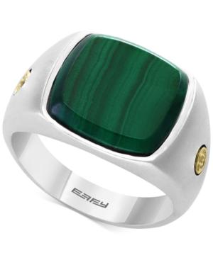 Effy Men's Malachite Ring In Sterling Silver & 18k Gold