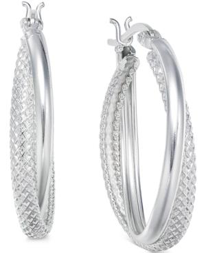 Giani Bernini Twisted Hoop Earrings In Sterling Silver