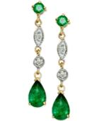 Emerald (1 Ct. T.w.) Dangle Drop Earrings In 14k Gold