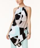 Alfani Printed V-hem Halter Top, Created For Macy's