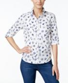 Charter Club Petite Printed Shirt, Only At Macy's