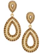 Inc International Concepts Gold-tone Crystal Openwork Teardrop Drop Earrings, Only At Macy's
