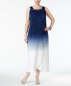 R & M Richards Plus Size Ombre Pleated Dress