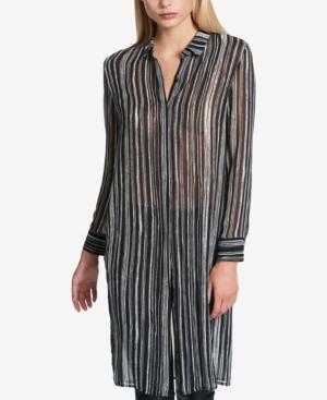 Dkny Striped Tunic Shirt