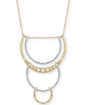 Lucky Brand Two-tone Triple Hoop Pendant Necklace
