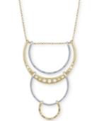 Lucky Brand Two-tone Triple Hoop Pendant Necklace