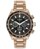 Citizen Men's Chronograph Eco-drive Rose Gold-tone Stainless Steel Bracelet Watch 42mm Ca4203-54e