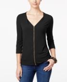 Inc International Concepts Zip-front Top, Only At Macy's