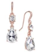 Charter Club Rose Gold-tone Crystal Drop Earrings, Created For Macy's