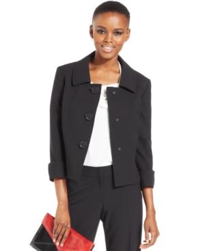 Tahari Asl Three Button Three-quarter-sleeve Jacket