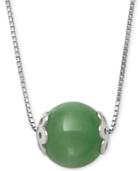 Dyed Jade (10mm) Bead 18 Pendant Necklace In Sterling Silver