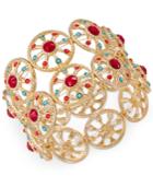 Thalia Sodi Gold-tone Red & Blue Stone Circle Stretch Bracelet, Only At Macy's