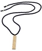 Rachel Rachel Roy Gold-tone Pave & Destined Black Cord Pendant Necklace