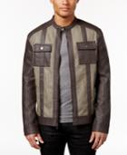 Inc International Concepts Men's Colorblocked Faux-leather Jacket, Only At Macy's
