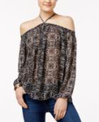 Say What? Juniors' Off-the-shoulder Peasant Top