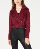 Material Girl Juniors' Faux-suede Moto Jacket, Created For Macy's