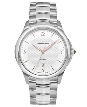 Emporio Armani Swiss Men's Automatic Esedra Stainless Steel Bracelet Watch 43mm