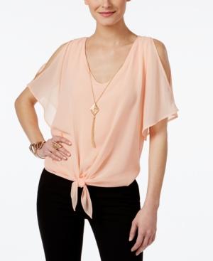 Thalia Sodi Tie-front Necklace Top, Only At Macy's
