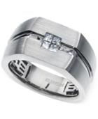 Effy Men's Diamond (1/3 Ct. T.w.) Accent Ring In 14k White Gold