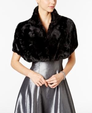 Tahari Asl Faux-fur Stand-collar Shrug