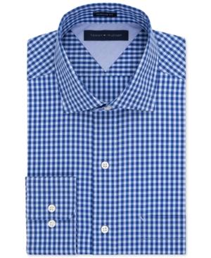 Tommy Hilfiger Easy Care Aquamarine Gingham Dress Shirt