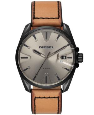 Diesel Men's Ms9 Brown Leather Strap Watch 44mm