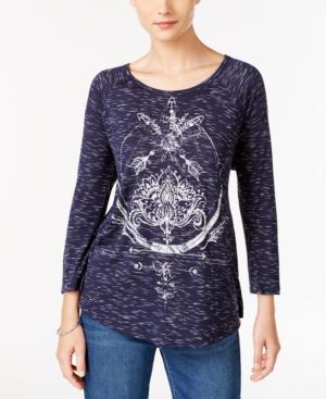 Style & Co Watercolor Graphic-print Top, Only At Macy's