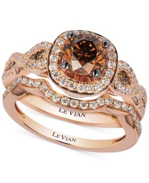 Le Vian Chocolatier Diamond Bridal Set (1-5/8 Ct. T.w.) In 14k Rose Gold
