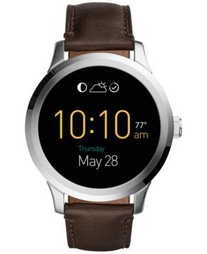 Fossil Men's Digital Q Founder Brown Leather Strap Smartwatch 46mm Ftw20011
