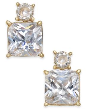 Kate Spade New York Gold-tone Square Crystal Drop Earrings