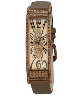 Le Vian Watch, Women's Deco Estate Diamond (2-3/8 Ct. T.w.) Brown Satin Strap 20x56mm