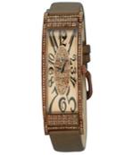 Le Vian Watch, Women's Deco Estate Diamond (2-3/8 Ct. T.w.) Brown Satin Strap 20x56mm