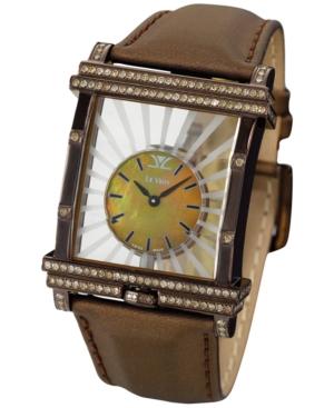 Le Vian Time Diamond Unisex Brown Leather Strap Watch (1-7/8 Ct. T.w.) 43mm Zag117