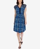 Lucky Brand Printed Fishnet A-line Dress