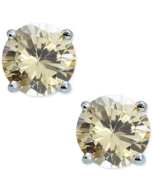 Giani Bernini Champagne Cubic Zirconia Round Stud Earrings In Sterling Silver, Only At Macy's