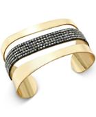 Inc International Concepts Gold-tone Hematite Stone Cuff Bracelet