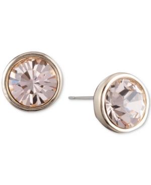 Dkny Gold-tone Crystal Stud Earrings, Created For Macy's