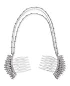 I.n.c. Silver-tone Crystal Comb Triple-layer Drape Hair Clip, Created For Macy's