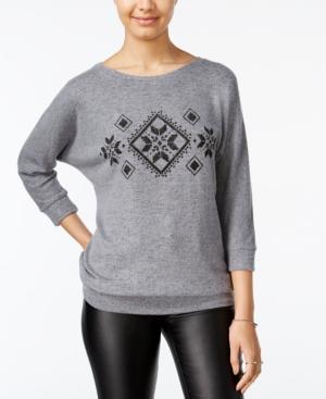 Hippie Rose Juniors' Dolman-sleeve Graphic Top