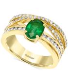 Brasilica By Effy Collection Emerald (1-1/10 Ct. T.w.) And Diamond (1/2 Ct. T.w.) Ring In 14k Gold