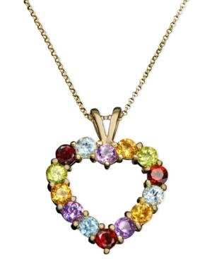 Victoria Townsend 18k Gold Over Sterling Silver Heart Pendant, Multistone